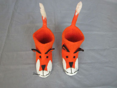 Felted wool animal shoes
